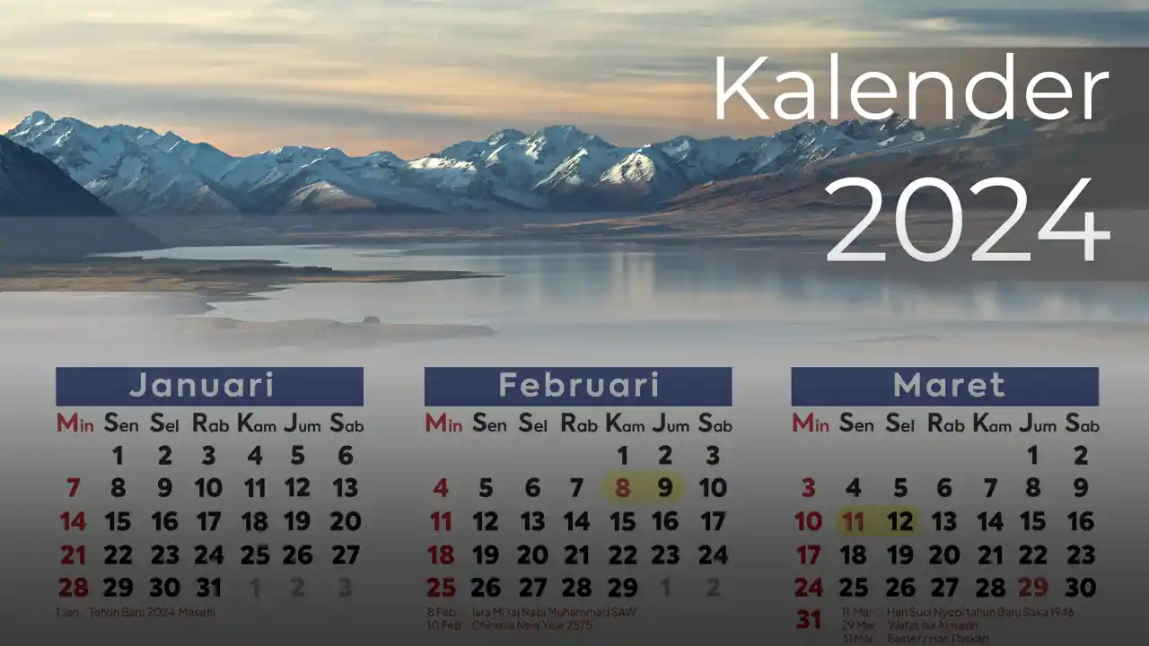 Download Kalender 2024 terlengkap dengan tanggal merah dan cuti bersama